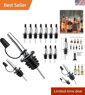 12 Pack Liquor Pour Spout With Dust Caps - Bottle Pourers for Alcohol, Olive ...