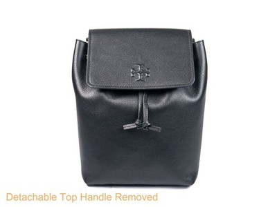 Latest New Tory Burch Thea Black Pebbled Leather Backpack 170479