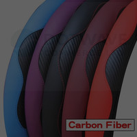 PU Leather Car Steering Wheel Cover Anti-slip Accessories 38CM/15inch