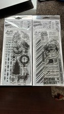 Tim Holtz Stamp Stencil Lot NEW Holiday Things Peppermint and Tinsel