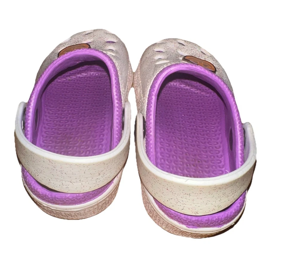 Sandálias Capelli NY Meninas Criança Estilo Crocs Roxo Branco Tamanho 5 - Imagem 4 de 4