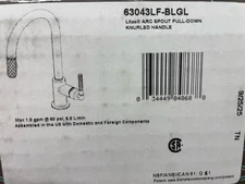 Brizo 63043LF-BLGL Single Handle Kitchen Faucet, Matte Black / Luxe Gold,*READ*