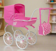 Dolly Tots Traditional Carriage Dolls Pram Pink
