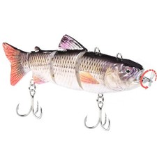 Robotic Swimming Electric Fishing Lures 5.12" USB Rechargeable LED Light Wobb...