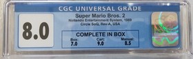 8.0 Cgc Graded Nes Super Mario Bros. 2 First Edition!  NINTENDO FREE SHIPPING!
