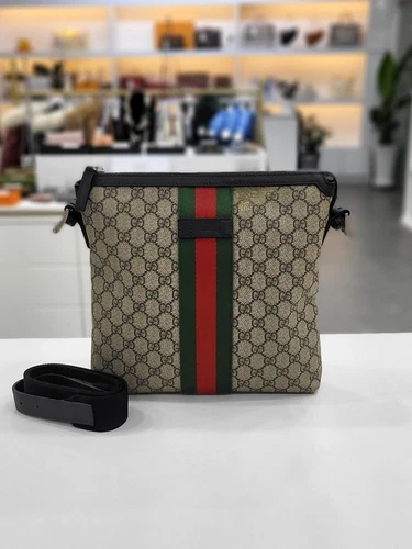 Sac messager en toile Gucci Supreme Webstripe 387111 130572365