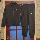 Nike Tracksuit Jacket Trousers Black White Kids Large Age 12-13 Excellent
