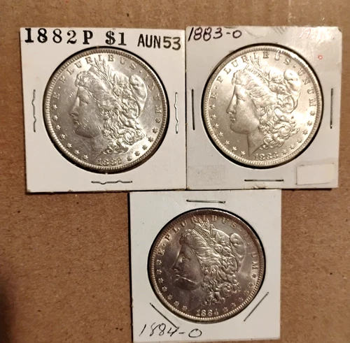 LOT OF 3 AU MORGANDOLLAR