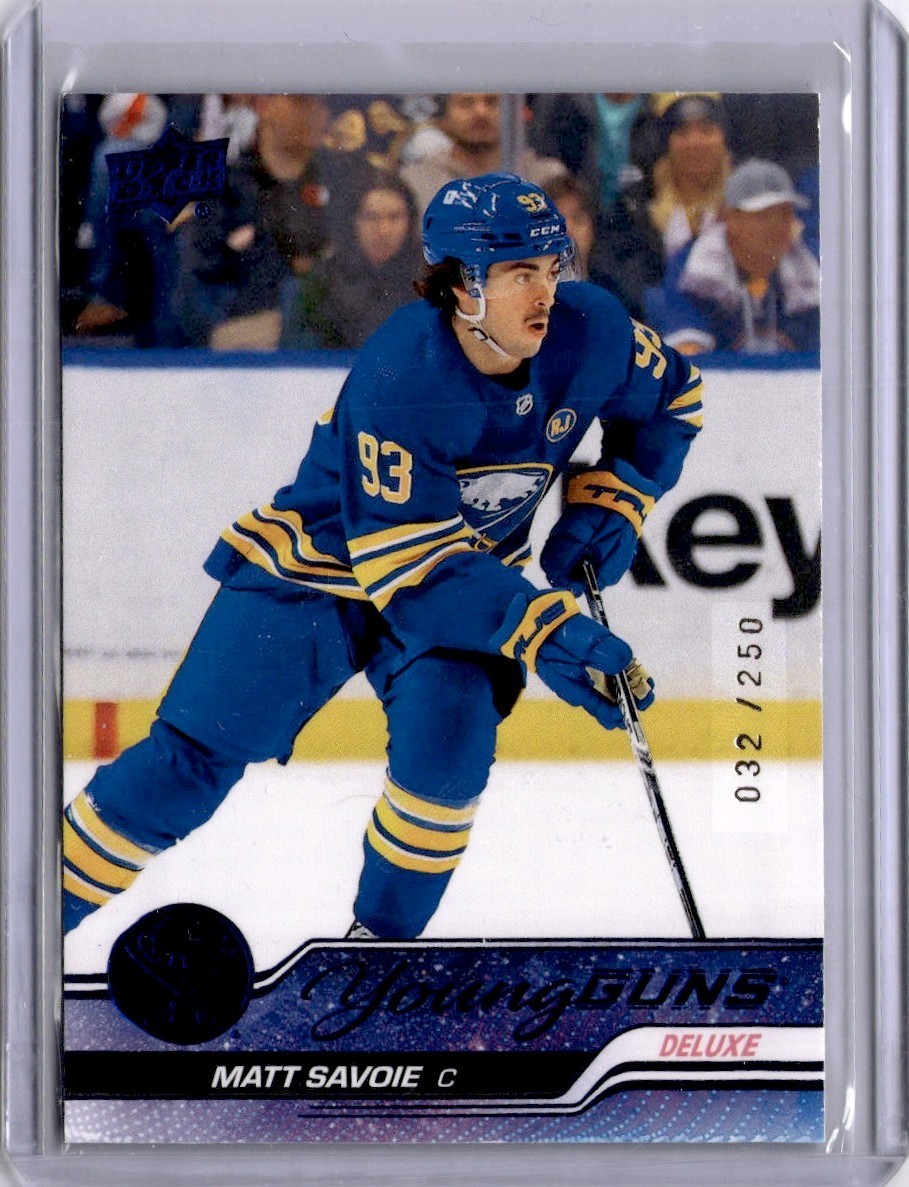 Matt Savoie Deluxe Young Guns /250 #729 2023-24 Upper Deck Buffalo Sabres