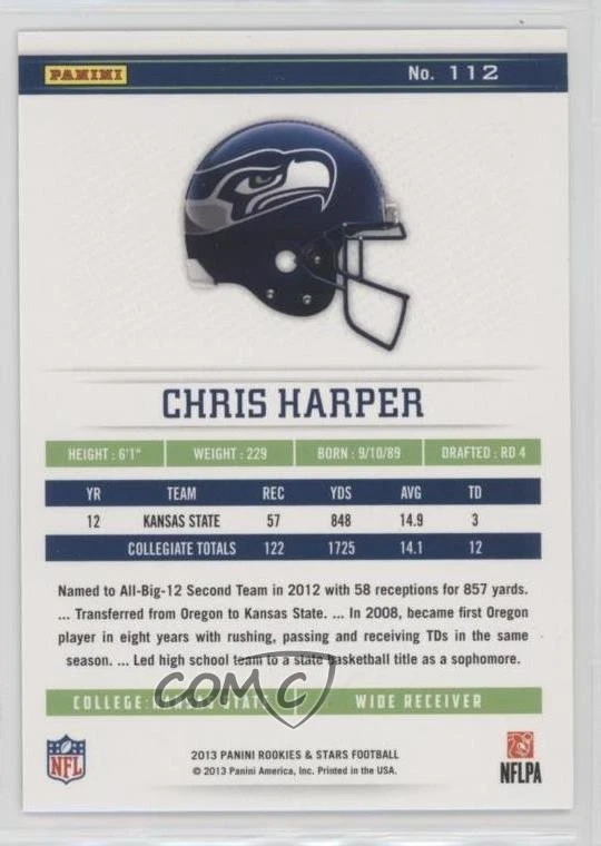 2013 Panini Rookies & Stars Longevity Rookie Chris Harper #112 RC - Image 2 of 2