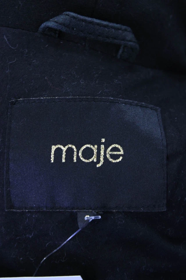 Chaqueta de cuero con cremallera asimétrica negra talla 38 Maje para mujer Foto 4 de 4