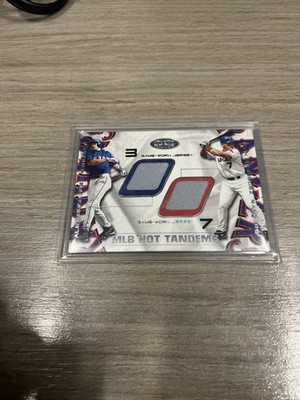MLB Hot Tandems 2002 Fleer /100 Alex Rodriguez & Ivan Rodriguez Game Worn Patch