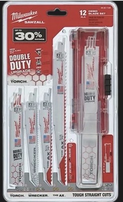 Milwaukee 49-22-1129 Nail-Guard Fang Tip Bi-Metal SAWZALL Blade Set - 12pc