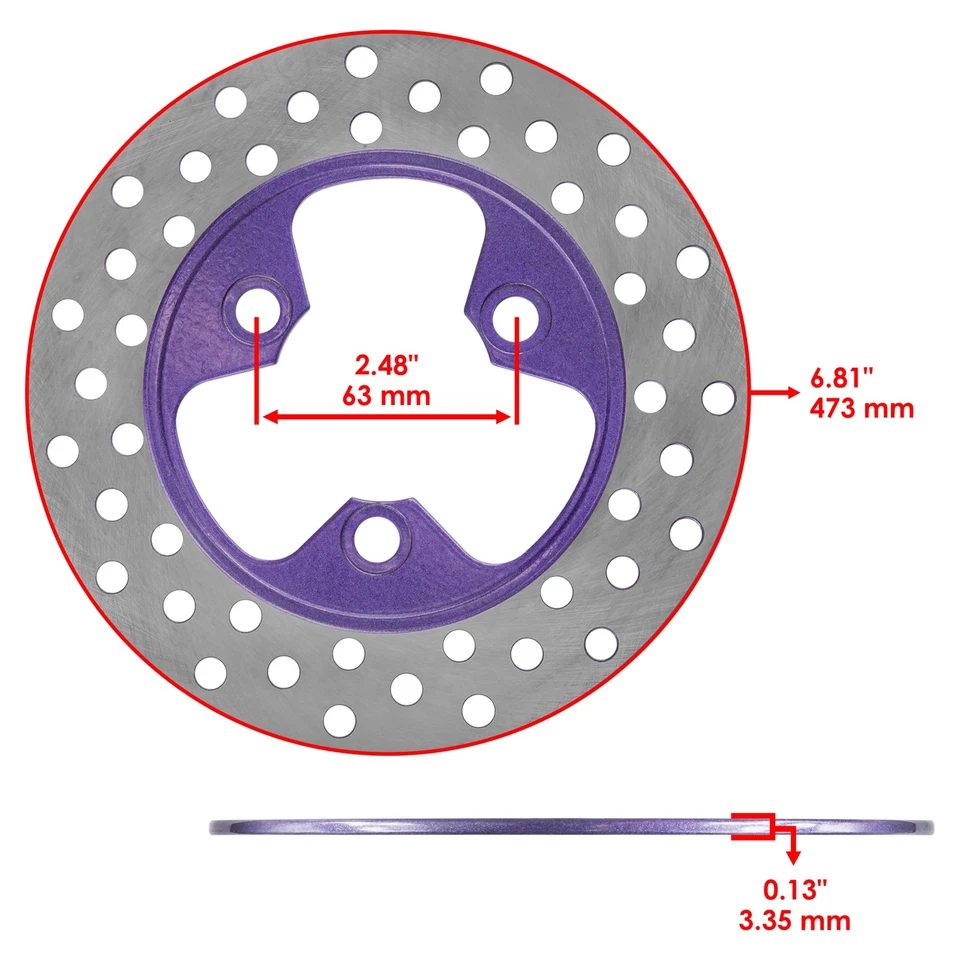 Rotor de disco de freno delantero izquierdo derecho para Honda TRX450R arranque 2006 2007-2009 Foto 2 de 4