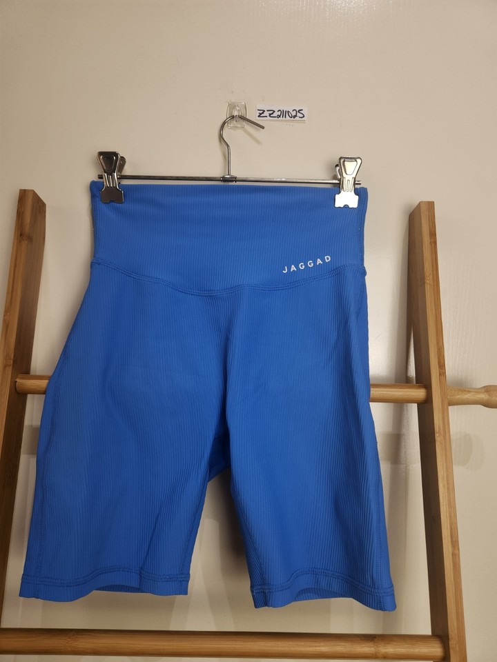 Jaggad Blue Ribbed Activewear Bike Shorts Size S