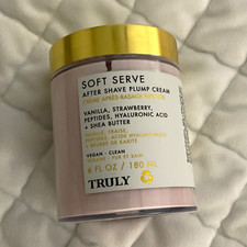 TRULY Soft Serve Aftershave Plump Cream 6 fl oz Vanilla Strawberry Vegan Clean