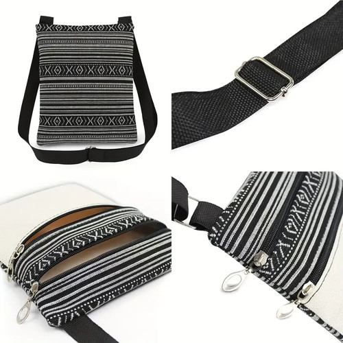 Gothic Fledermäuse und Vollmond Umhängetasche Tasche 2 Reißverschlusstaschen Schultergurt Neu - Bild 2 von 2