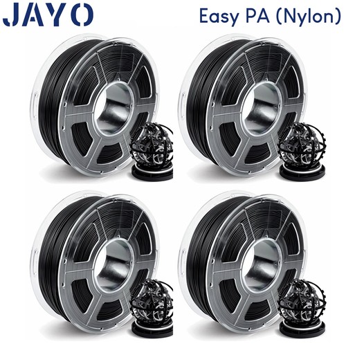 JAYO 4*1KG Easy PA Nylon 6+66 Black Filament 1.75mm 2.2lbs Warp-Free Strong