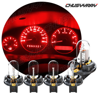 5x T10 Red LED Light Bulb For Instrument Gauge Cluster Dashboard w/ Sockets
