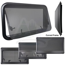 CAMPER VAN WINDOWS CURVED ALUMINIUM FRAME PRIVACY TINTED DUCATO SPRINTER CRAFTER