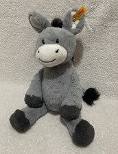 Pre-Owned Steiff Germany Dinkie Donkey 073922 Soft Stuffed Animal Plush Toy 13