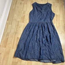 Tommy Hilfiger Denim Sleeveless Dress Womens Sz Medium/8 Button Chest