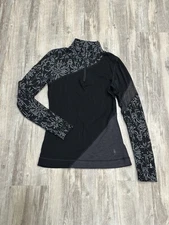 Smartwool Merino 250 Baselayer 1/4 Zip Womens Size Medium Black Colorblock *flaw