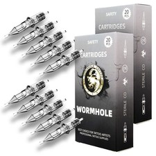 Wormhole Tattoo Cartridge Needles 50pcs Assorted 50 Count Pack of 1 , White
