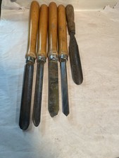 4 vintage Craftsman Wood Turning Chisels & 1 Unmarked