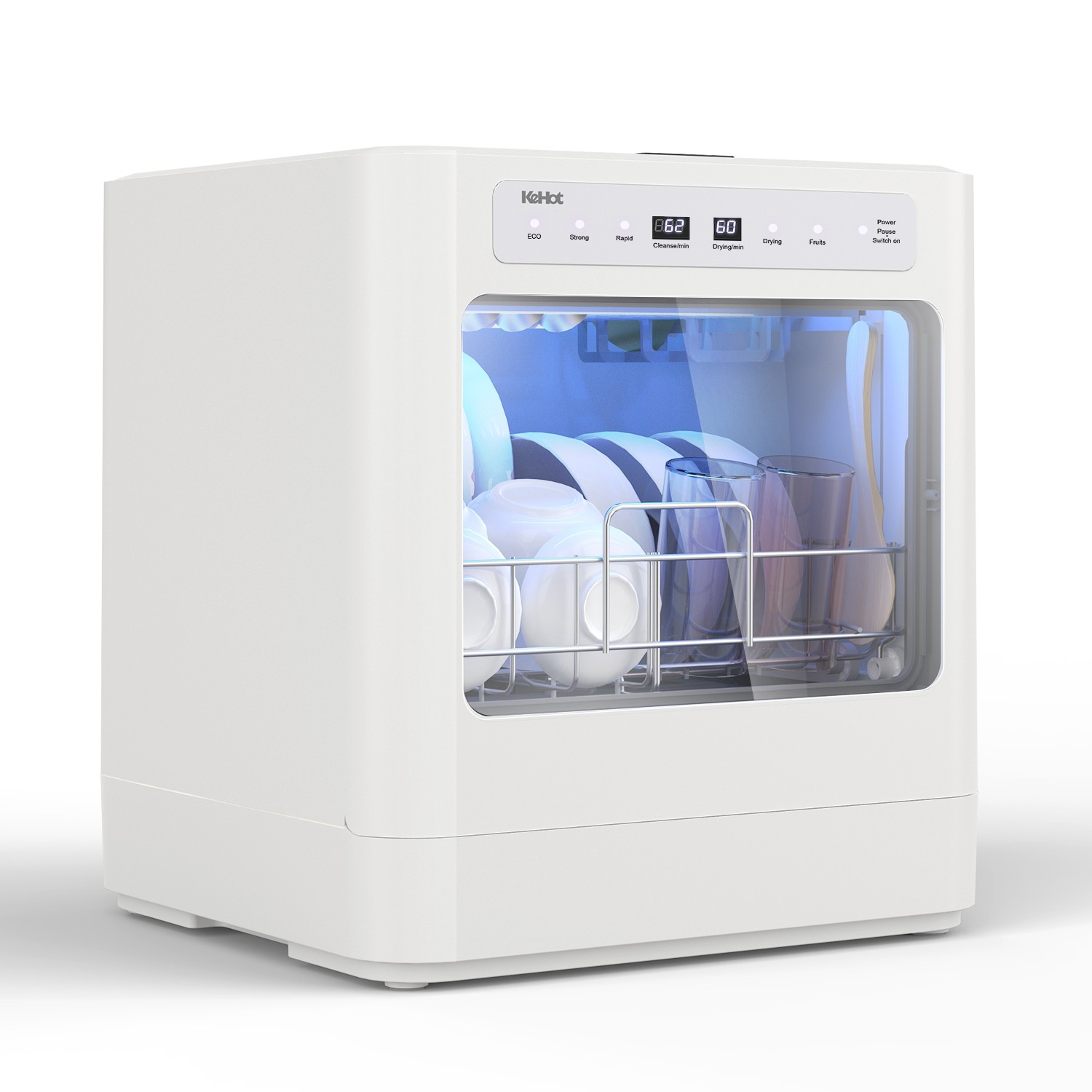 Mini Geschirrspüler 42cm Freistehend Tischgeschirrspüler 5 Programme Kompakt DE