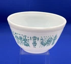 Vintage Pyrex Amish Butterprint Turquoise White 1-1/2 Pint Mixing Bowl #401