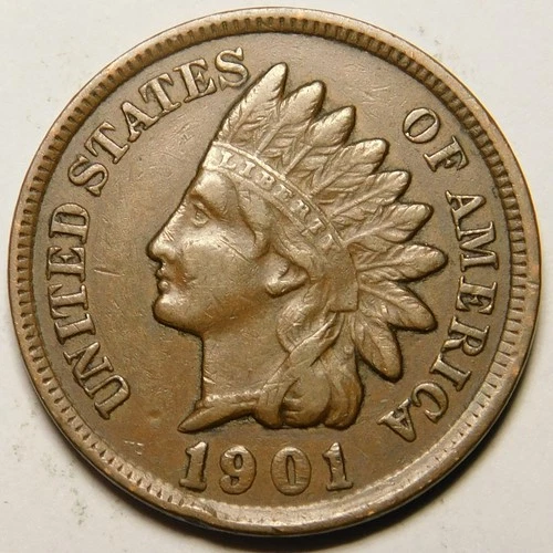 1901 Indian Head Cent Penny VF-EF  "Actual Coin Pictured"