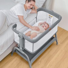 Baby Bassinet, 3 in 1 Bassinet Bedside Sleeper with Washable