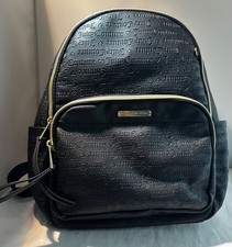 Juicy Couture Black Embossed Logo Large Backpack Gold Zipper
