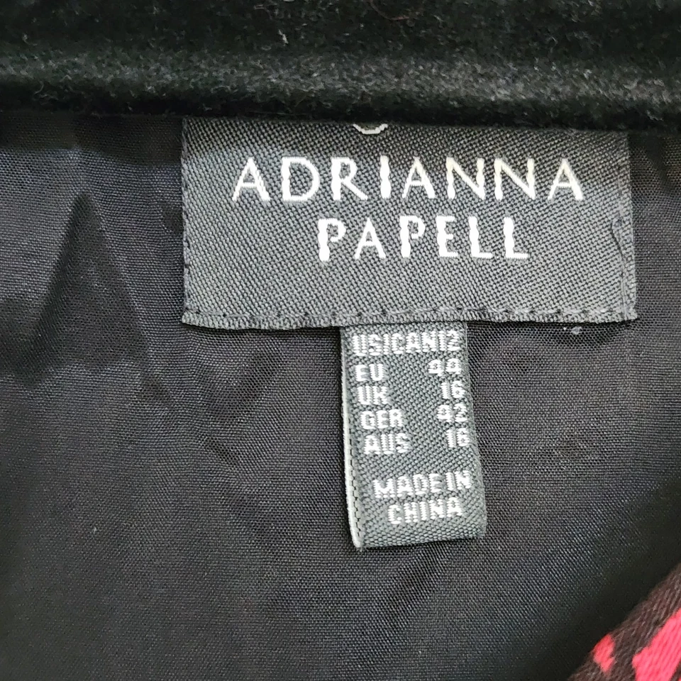 Adrianna Papell Black Red Floral Tapestry Fit & Flare Midi Holiday Dress Sz. 12  - Image 2 of 4