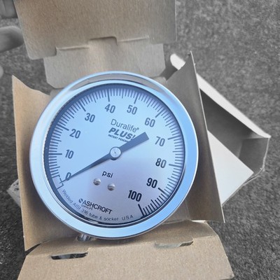 Ashcroft 35 1009 SW 2L 100# Industrial Duralife Pressure Gauge 0-100psi