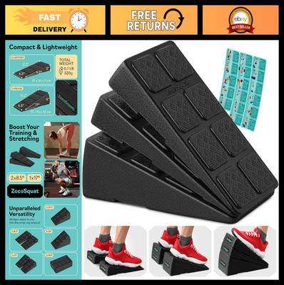 Squat Wedge Block Set - 960 LBS Capacity Slant Board for Calf Stretching - Stack