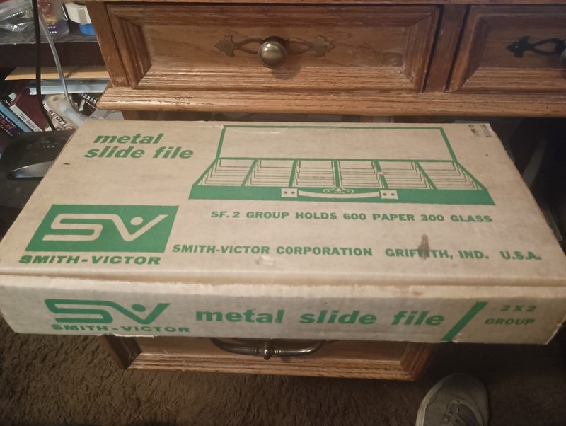 Lot of 2 (2"x2") Slide File Boxes! For either glass- or paper-bound slides!