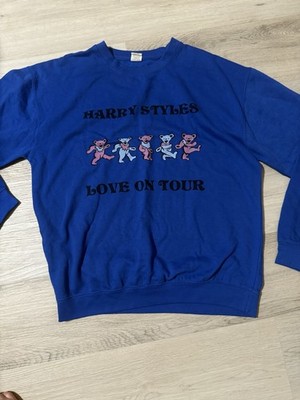 Harry Styles Love On Tour Blue Crewneck Sweatshirt Women s Size Medium EUC Rare