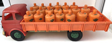Rare camion transport gaz jouet ancien tôle plastique fer blanc style joustra