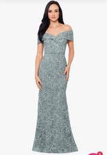 Xscape Womens off the shoulder Long Lace "Jill"  Dress Gown