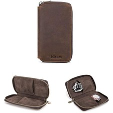 Echtleder Uhrenetui Reiseuhrenbox 2 Uhren Uhrenbox herren  Tragbarer Schmuck ...