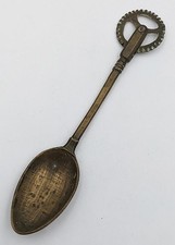 ANTIQUE BRASS PASTRY CUTTING SPOON 19TH CENTURY