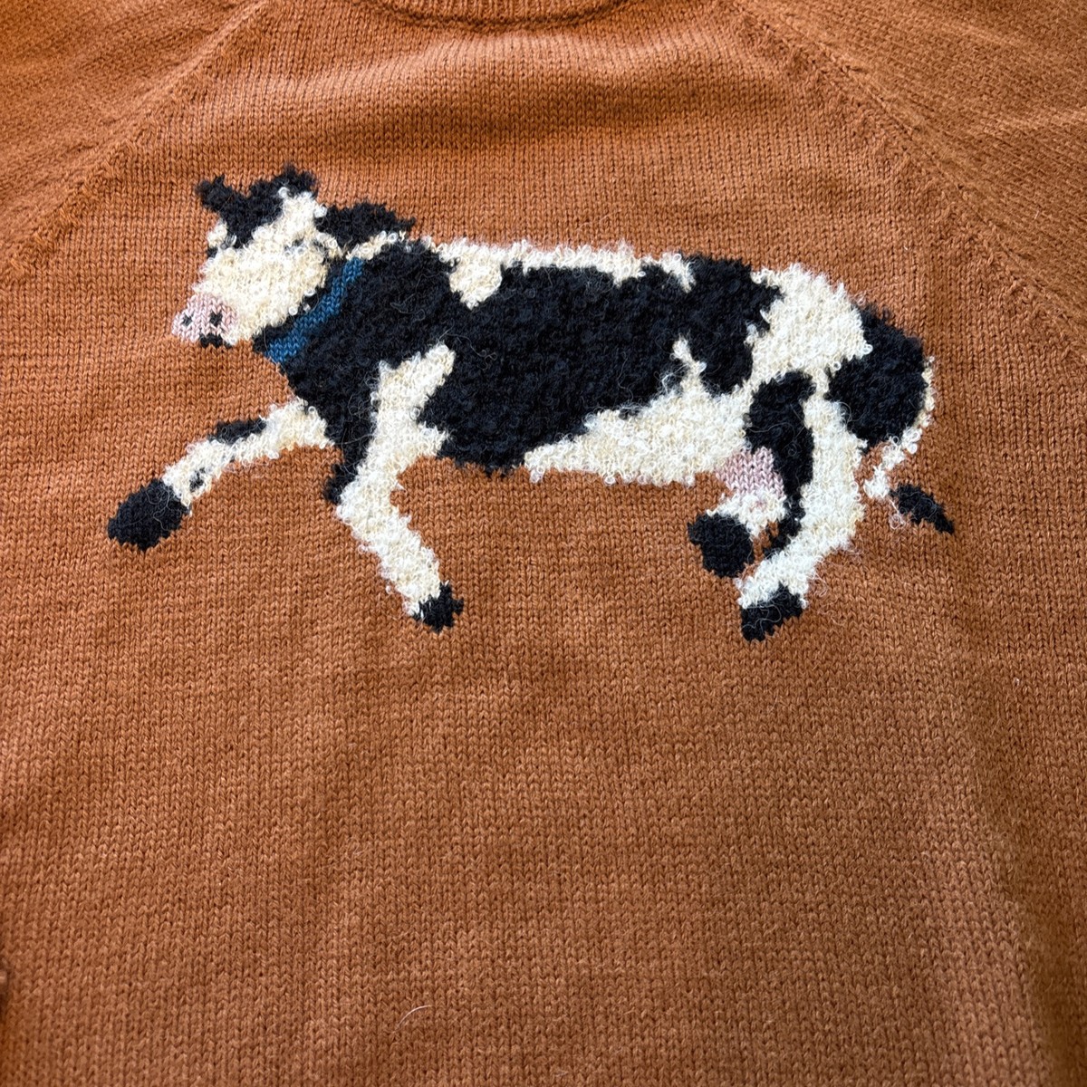 Rare Rachel Antonoff Bessie Cow Intarsia Alpaca Blend Sweater
