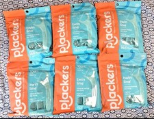  6 PLACKERS Twin-Line Dental Floss Flossers Cool Mint 150 Each Resealable Bag