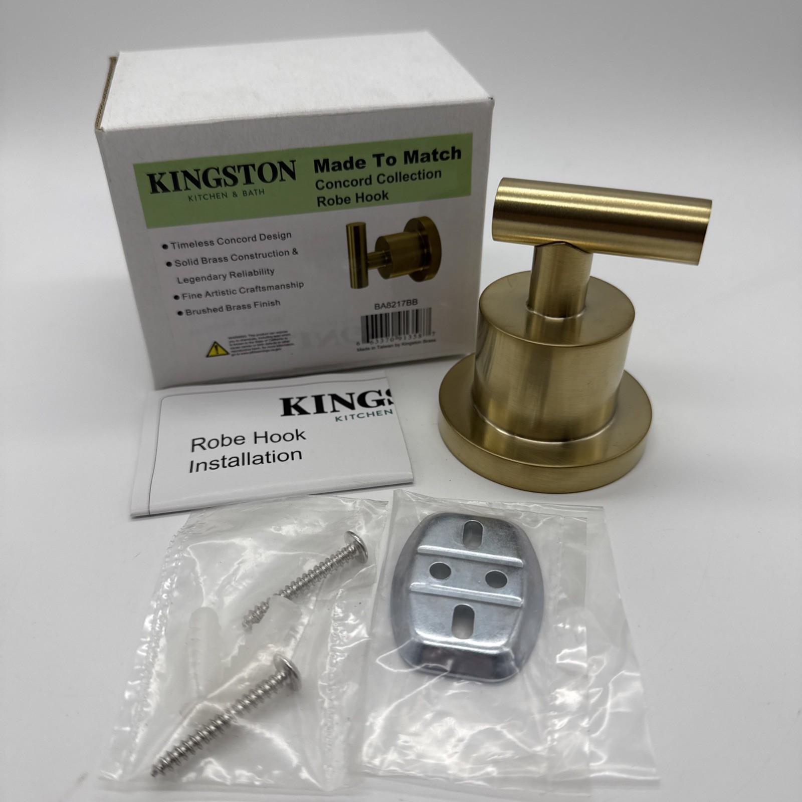 Kingston Brass Concord Robe Hook Brushed Brass BA8217BB