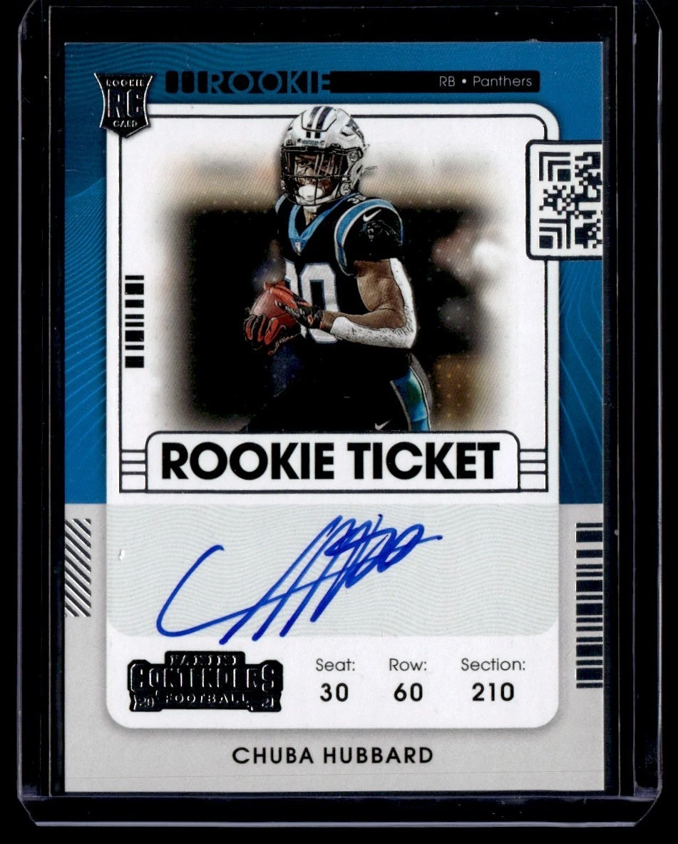 2021 Panini Contenders Rookie Ticket Variation Auto Chuba Hubbard #134