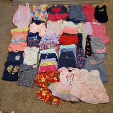 Girls Lot Of 48 Shirt Shorts Dress 12 Months Pants Bundle Of Clothes