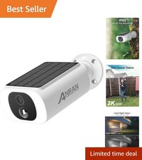 2K Solar Security Camera with Color Night Vision  2-Way Talk - Alexa Compatible