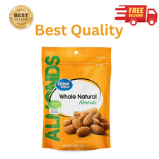 Great Value Whole Natural Almonds 14 oz Resealable Bag Kosher Snack Nuts